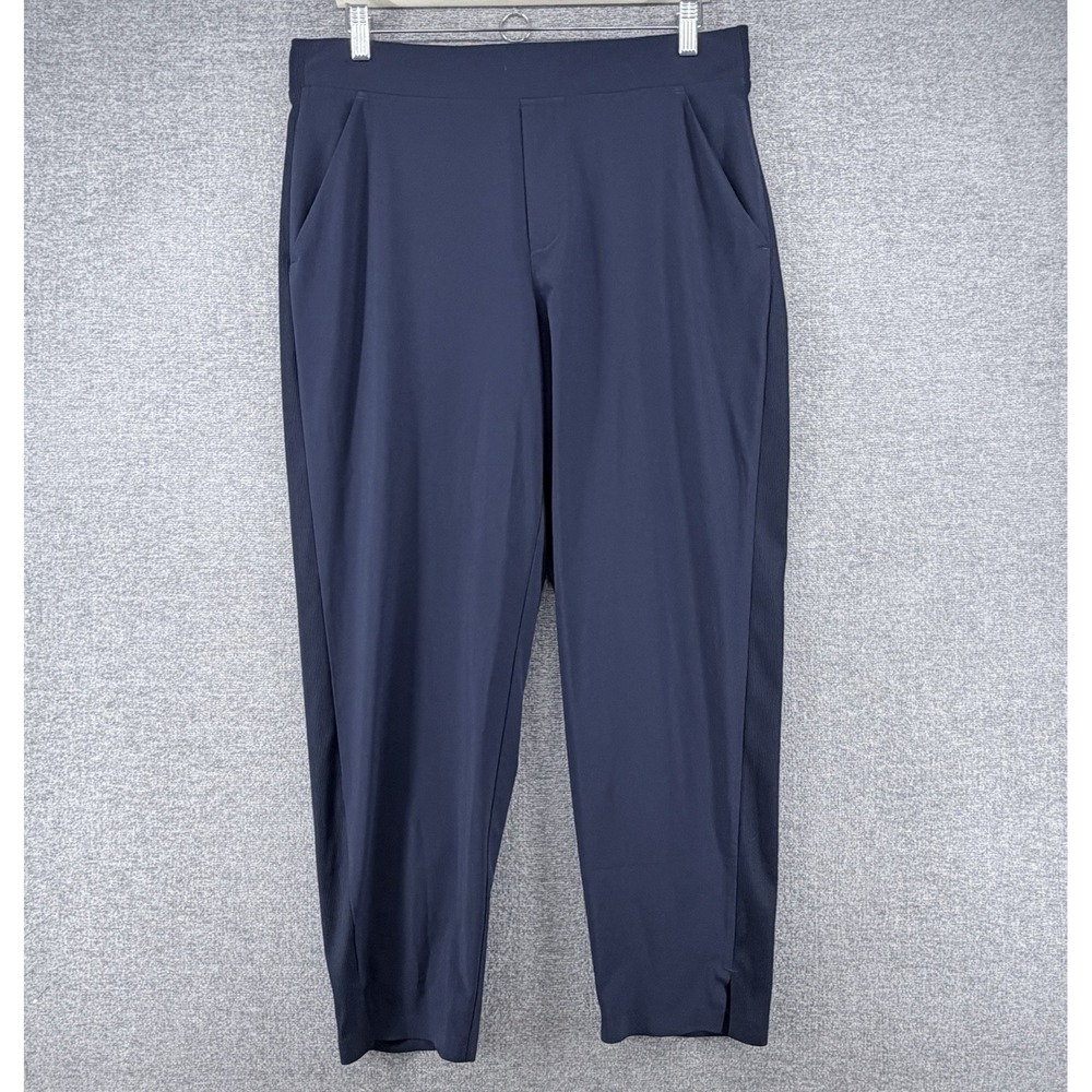 Athleta Brooklyn Ankle Pants Women Size 14 Blue Activewear Pull On